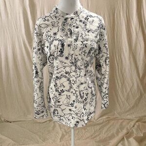 Floral Print Button-Up Blouse